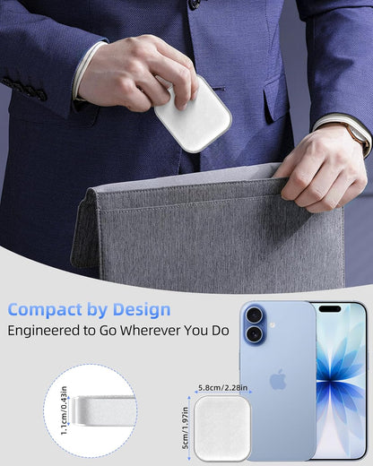 Wireless Charger for AirPods: Compatible with AirPods 4 (ANC), 3rd, 2nd Generation, and New AirPods Pro 3 (2025) - Slim and Compact Design for Travel and Home Office (Silver and White)